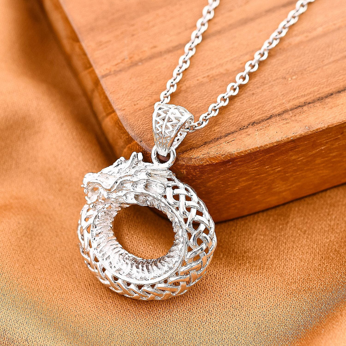 Royal Bali Collection - Circular Dragon Pendant in Sterling Silver, Silver Wt. 6.66 Gms. 7654052 3