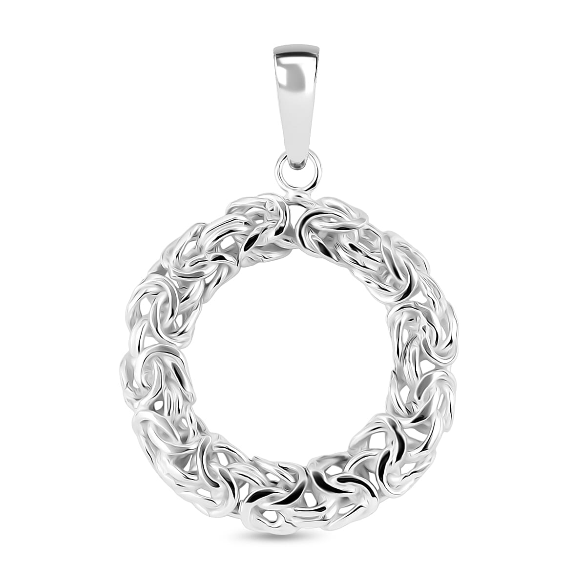 Royal Bali Collection Sterling Silver Byzantine Pattern Circle Pendant 8055920 0
