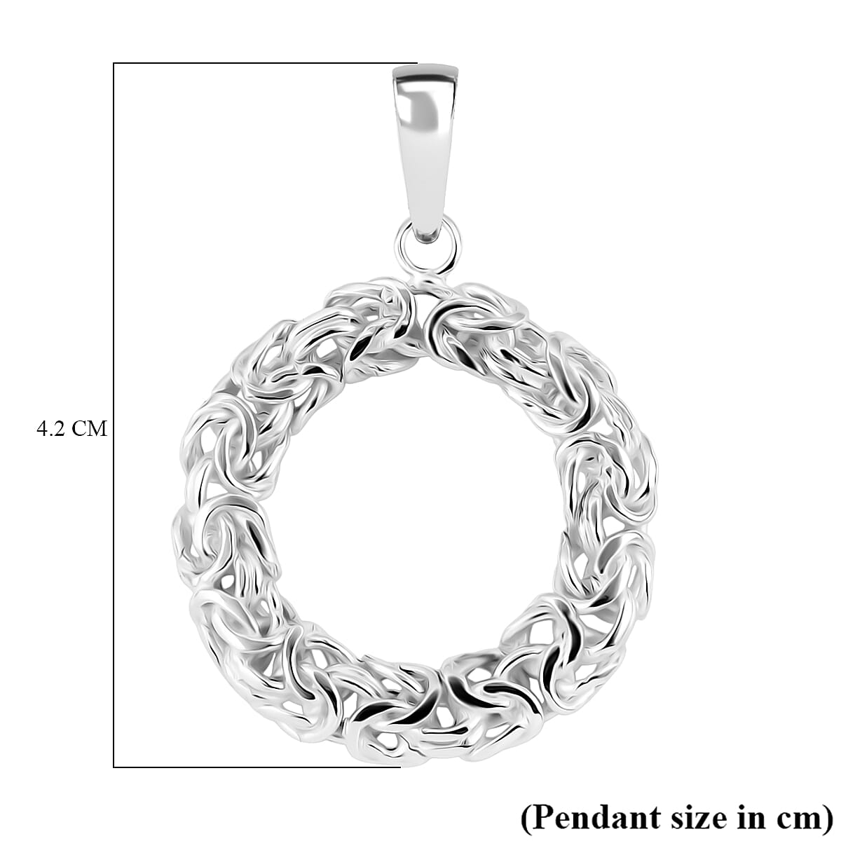 Royal Bali Collection Sterling Silver Byzantine Pattern Circle Pendant 8055920 4