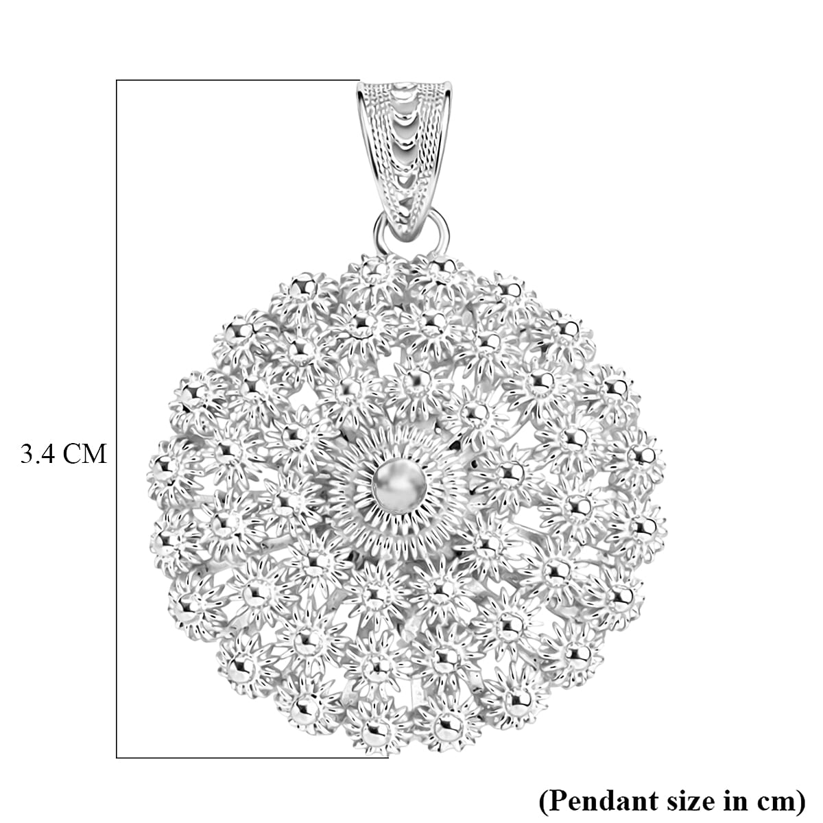Royal Bali Collection - Sterling Silver Floral Pendant V32535262 2