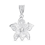 Royal Bali Collection - Sterling Silver Floral Pendant