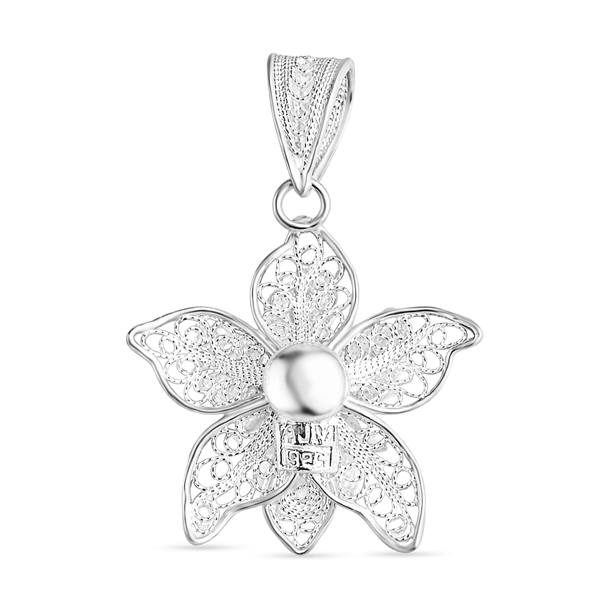 Royal Bali Collection - Sterling Silver Floral Pendant 8522231 9