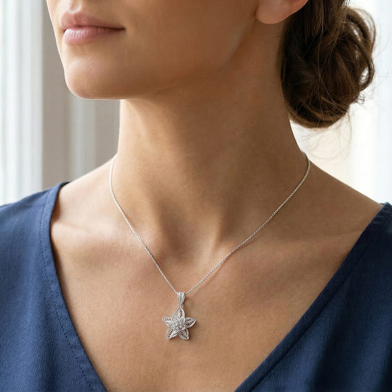 Royal Bali Collection - Sterling Silver Star Pendant V32370222 3