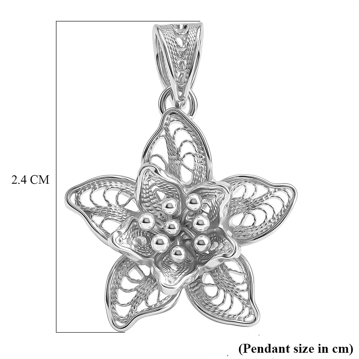 Royal Bali Collection - Sterling Silver Star Pendant V32370222 6