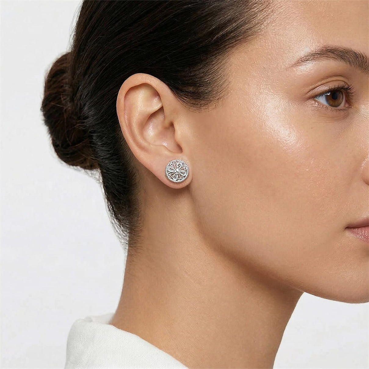 Royal Bali Collection - Sterling Silver Stud Earring with Push Back 8522262 8