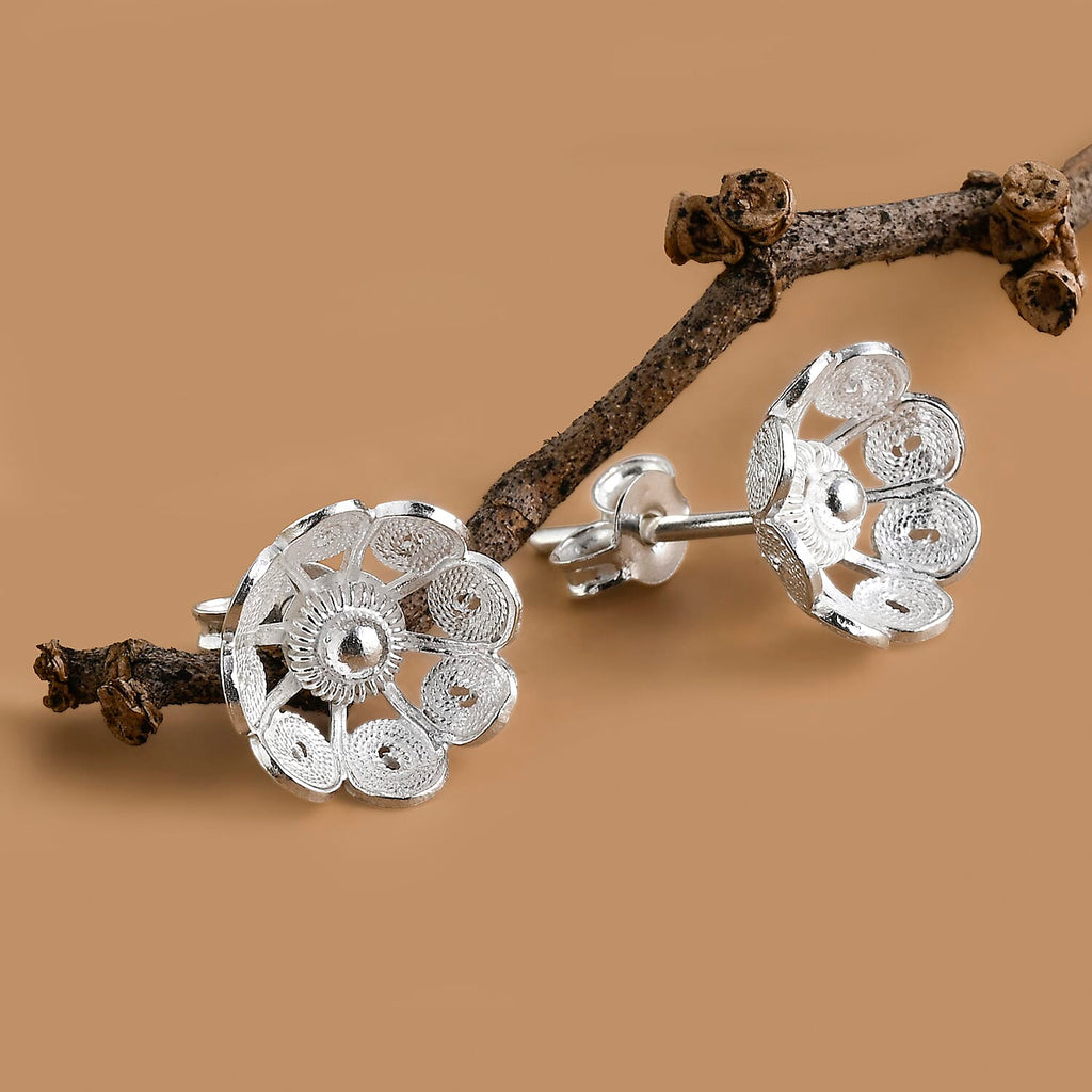 Royal Bali Collection - Sterling Silver Stud Push Back Earrings