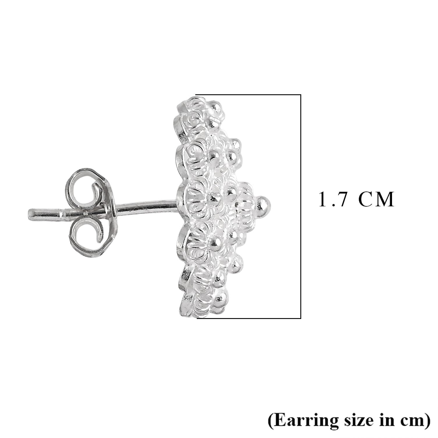 Royal Bali Collection - Sterling Silver Stud Push Back Earrings V32370746 9