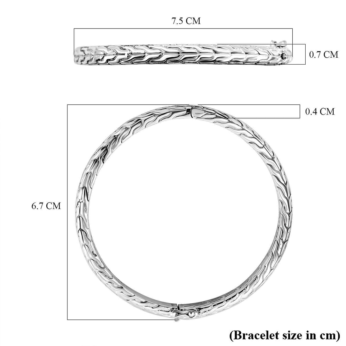 Royal Bali Collection - Sterling Silver Tulang Naga Bangle (Size 7.5) 7749400 11