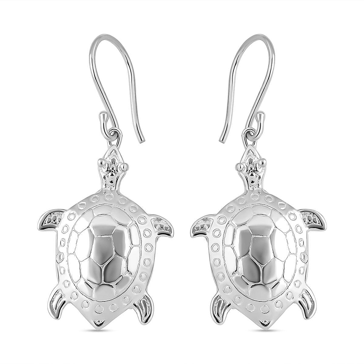 Royal Bali Collection - Turtle Earring with Hook in Sterling Silver 7620820 0