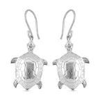 Royal Bali Collection - Turtle Earring with Hook in Sterling Silver