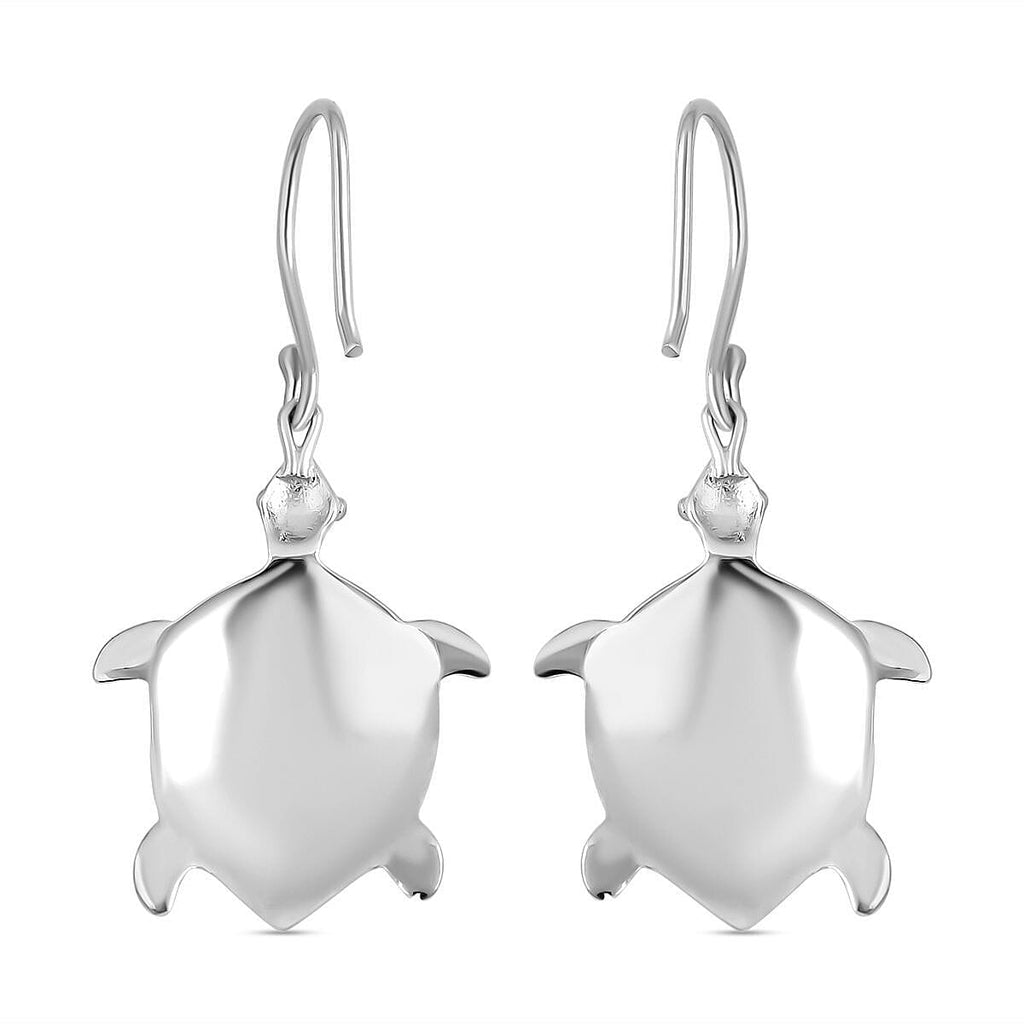 Royal Bali Collection - Turtle Earring with Hook in Sterling Silver