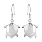 Royal Bali Collection - Turtle Earring with Hook in Sterling Silver