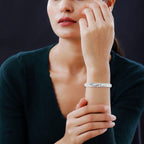 Royal Bali Iconic Edition - Designer Inspired Sterling Silver Unity Bangle with 18K Yellow Gold, Two Tone Wt. 27.25 Gms - 7.5