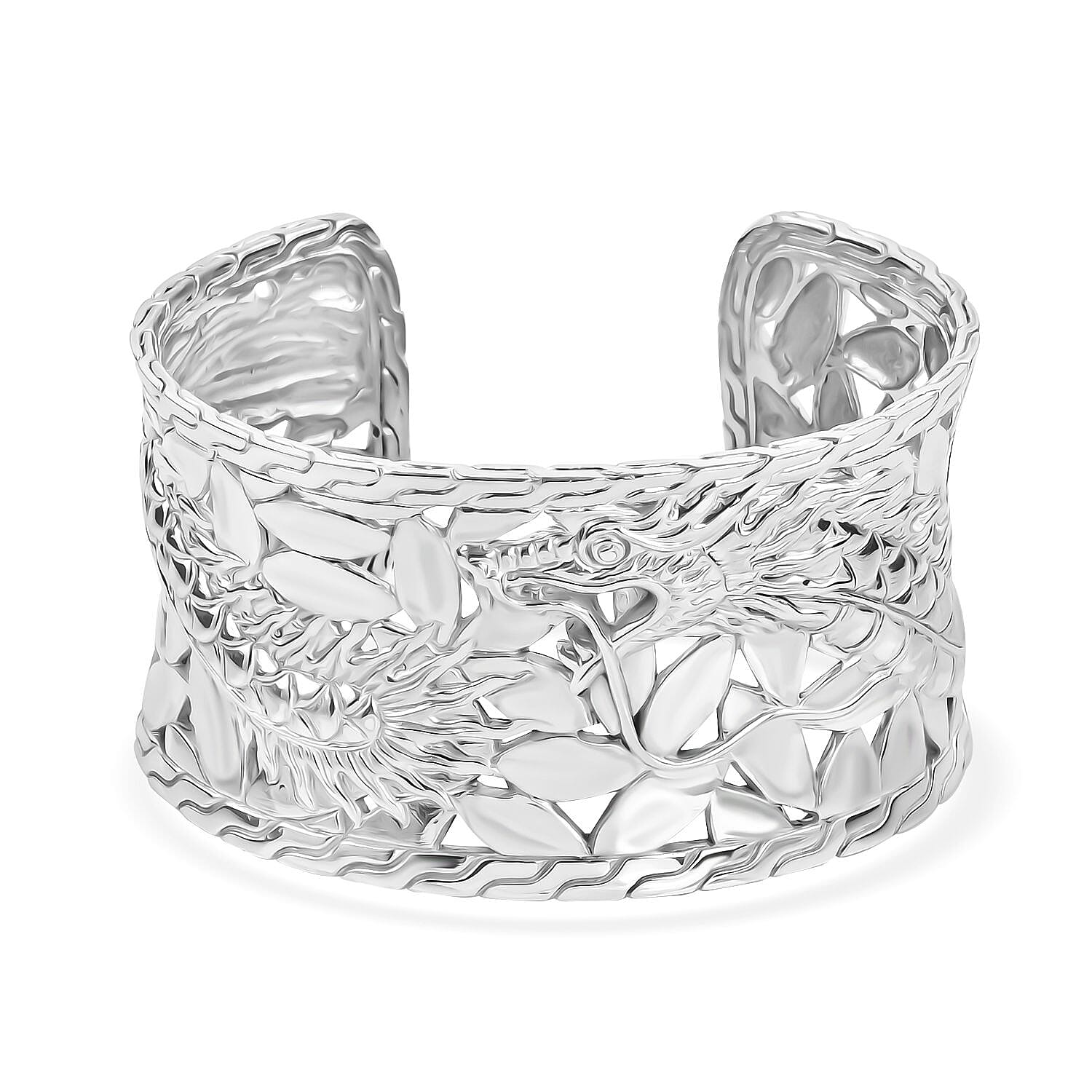 Royal Bali Sterling Silver Dragon Cuff Bangle (Size - 7.00), Silver Wt. 70.00 Gms 7238974 0