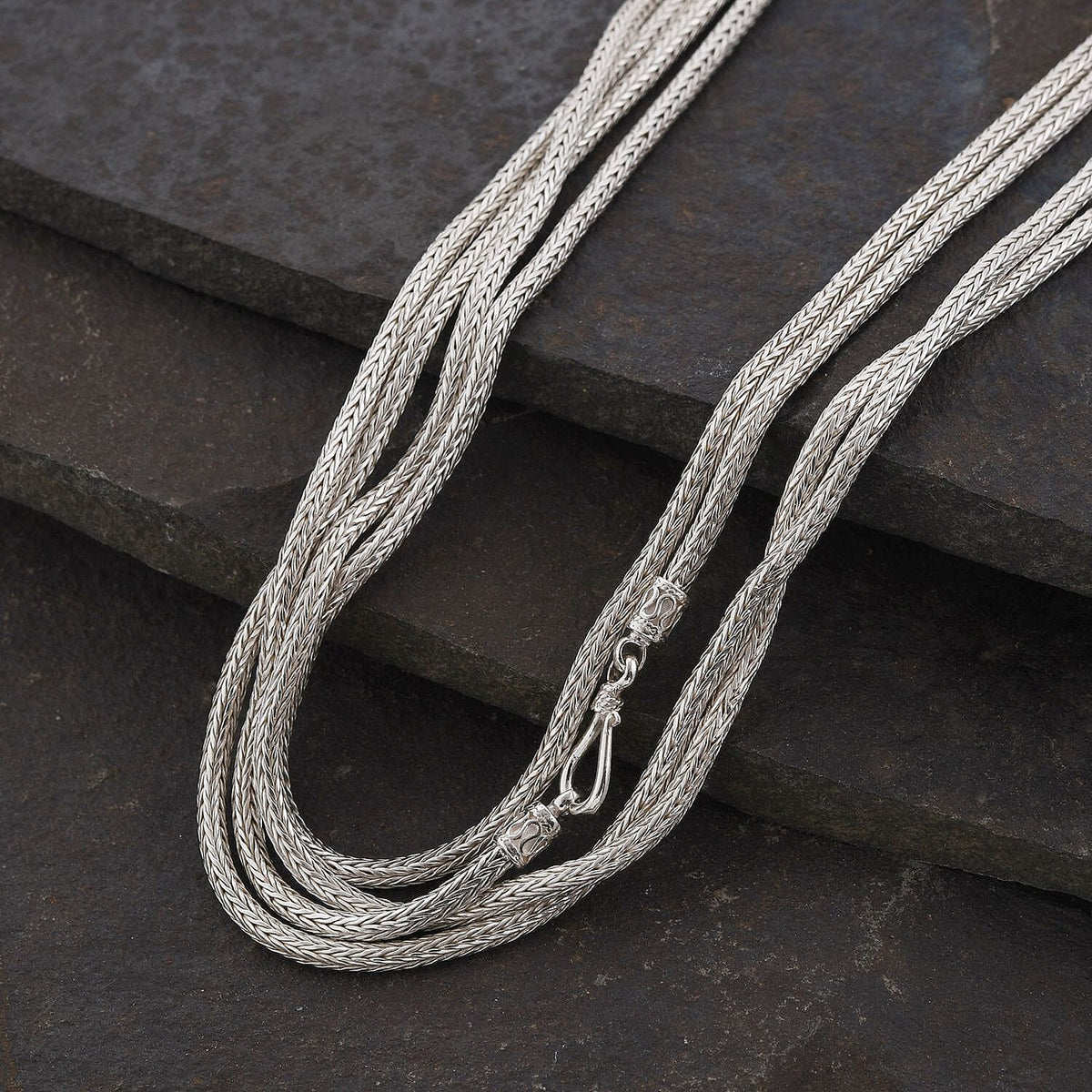 First Time Ever - Royal Bali Collection Handmade Sterling Silver Tulang Naga Necklace (Size 100), Silver Wt. 83.00 Gms 7625709 2