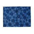 Snowprint Rubber Back Door Mat (Size 80x60 cm) - Blue - Black
