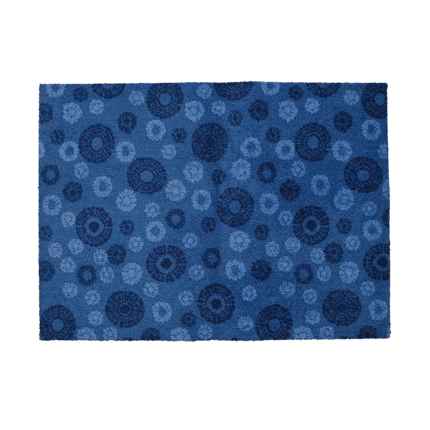 Snowprint Rubber Back Door Mat (Size 80x60 cm) - Blue - Black 7556543 0