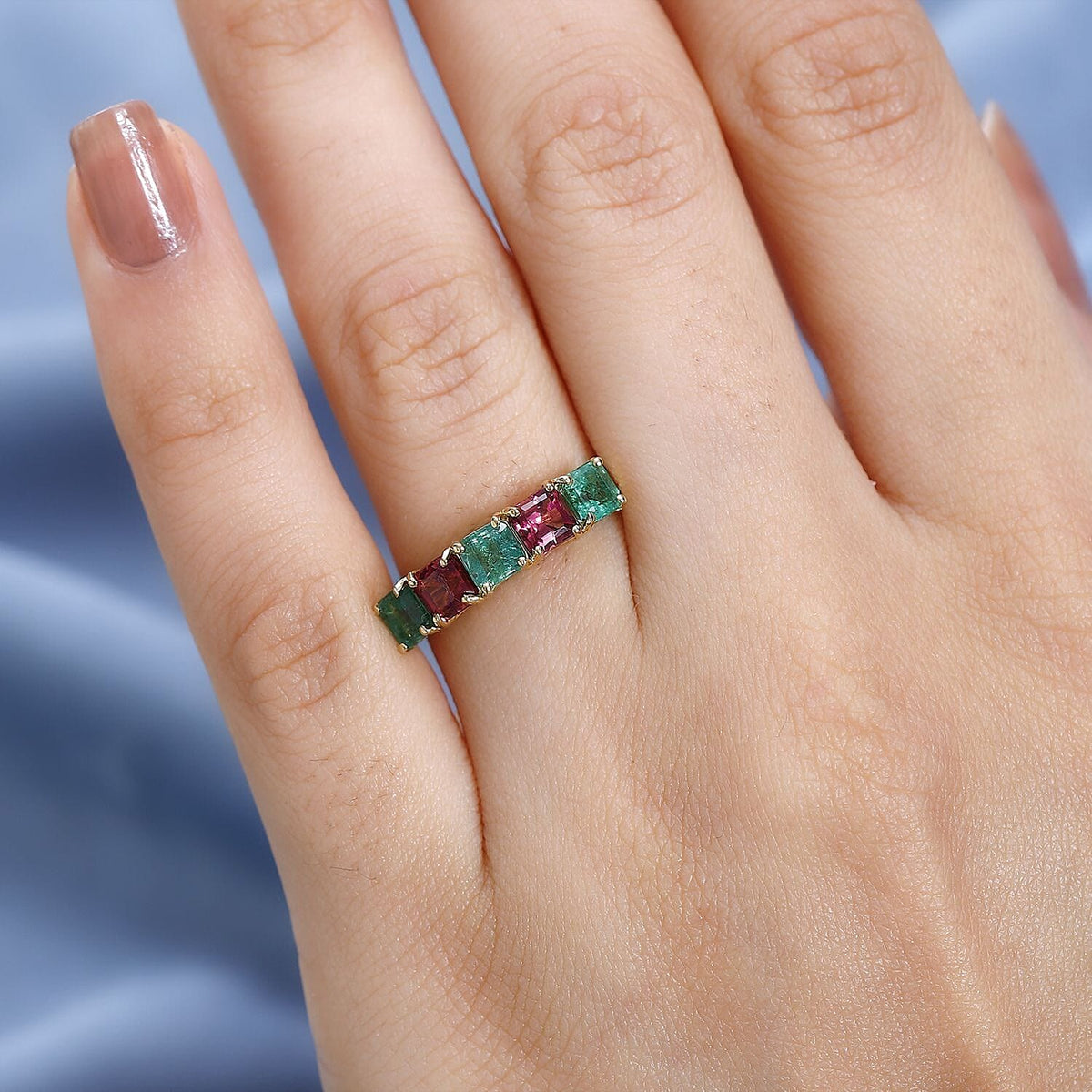 Rubellite  5 Stone Ring in Vermeil YG Sterling Silver 1.79 ct  2.930  Ct. 7687831 3