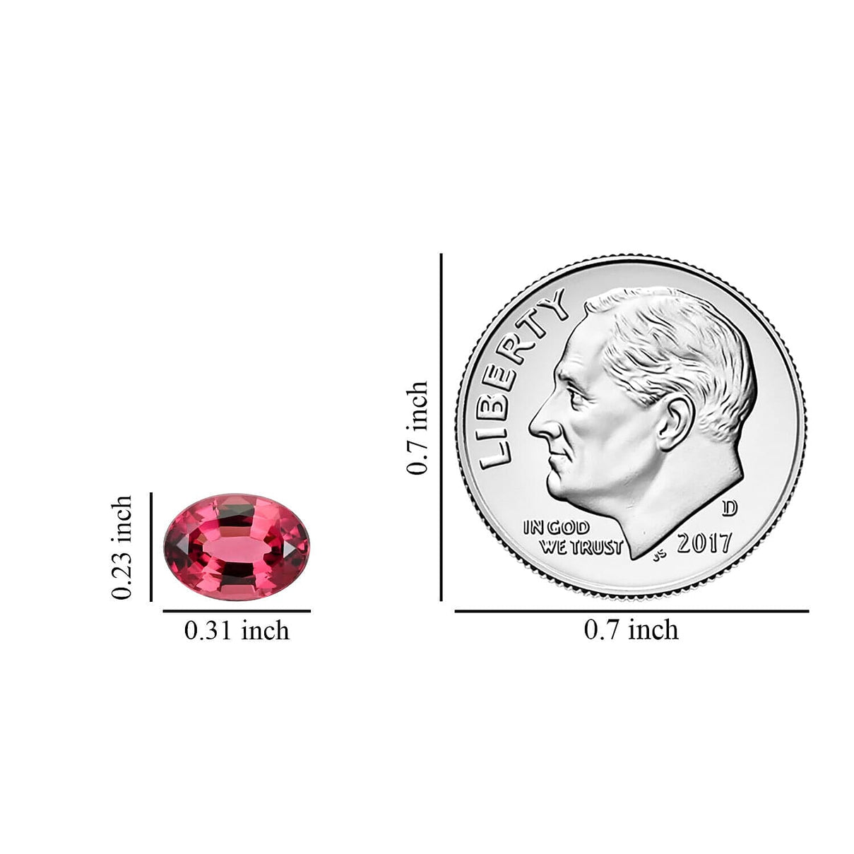 1 Ct. AAA Rubellite Loose Gemstone in Oval Shape (8x6 MM) 7845666 3