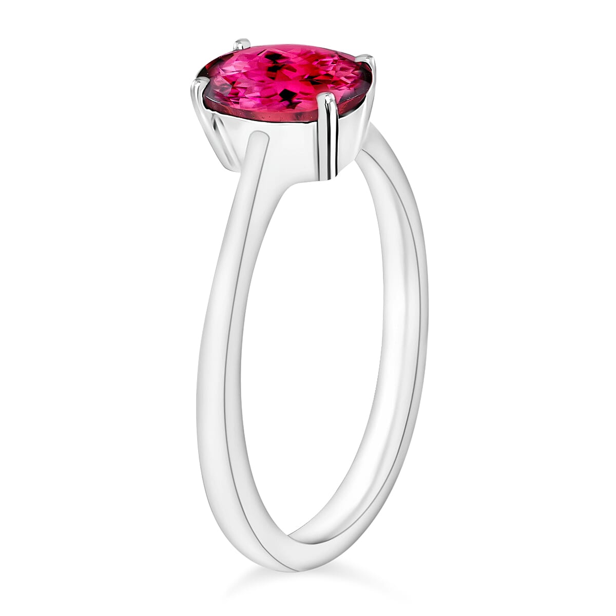 Rubellite Ring in Platinum Overlay Sterling Silver 1.30 Ct 7720810 2