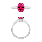 Rubellite  Ring in Platinum Overlay Sterling Silver 1.30 ct  1.300  Ct.