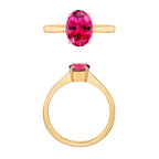 Rubellite  Ring in Vermeil YG Sterling Silver 1.30 ct  1.300  Ct.