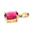 Rubellite  Solitaire Pendant in Vermeil YG Sterling Silver 1.40 ct  1.290  Ct.