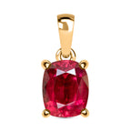 Rubellite  Solitaire Pendant in Vermeil YG Sterling Silver 3.20 ct  3.200  Ct.