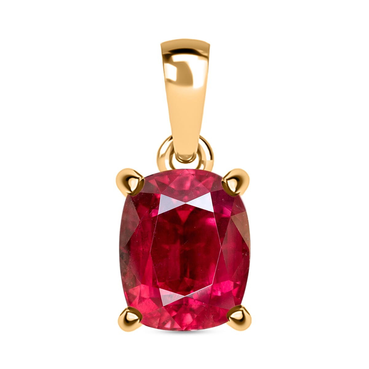 Rubellite Solitaire Pendant in Vermeil Yellow Gold Plated Sterling Silver 3.20 ct. 8000169 0