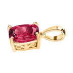 Rubellite  Solitaire Pendant in Vermeil YG Sterling Silver 3.20 ct  3.200  Ct.