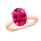 Rubellite  Solitaire Ring in Vermeil RG Sterling Silver 2.53 ct  2.530  Ct.