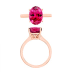 Rubellite  Solitaire Ring in Vermeil RG Sterling Silver 2.53 ct  2.530  Ct.