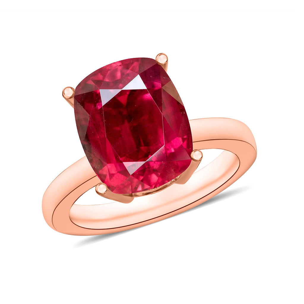 Rubellite  Solitaire Ring in Vermeil RG Sterling Silver 3.20 ct  3.200  Ct.