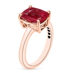 Rubellite  Solitaire Ring in Vermeil RG Sterling Silver 3.20 ct  3.200  Ct.