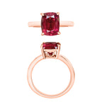 Rubellite  Solitaire Ring in Vermeil RG Sterling Silver 3.20 ct  3.200  Ct.
