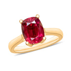 Rubellite  Solitaire Ring in Vermeil YG Sterling Silver 1.36 ct  1.360  Ct.