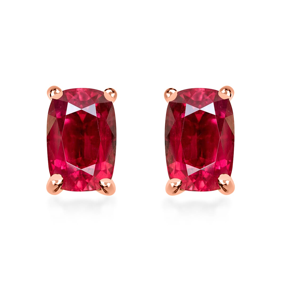 Rubellite Solitaire Stud Earrings in Vermeil Rose Gold Plated Sterling Silver 0.63 ct. 8000546 0