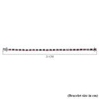 Rubellite and Natural Zircon Bracelet (Size - 8) in Platinum Overlay Sterling Silver 7.98 Ct, Silver Wt. 8.82 Gms