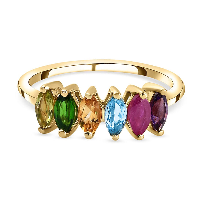 D'Joy - Multi Gemstone Ring in 18K Vermeil Yellow Gold Plated Sterling Silver 1.00 Ct. 7486102 1