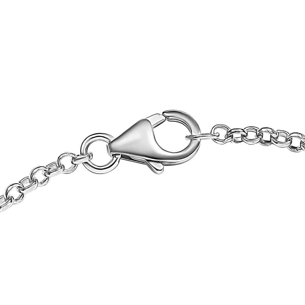 Ruby Cubic Zirconia Chain Bracelet (Size - 7.5) in Platinum Overlay Sterling Silver 7574932 3