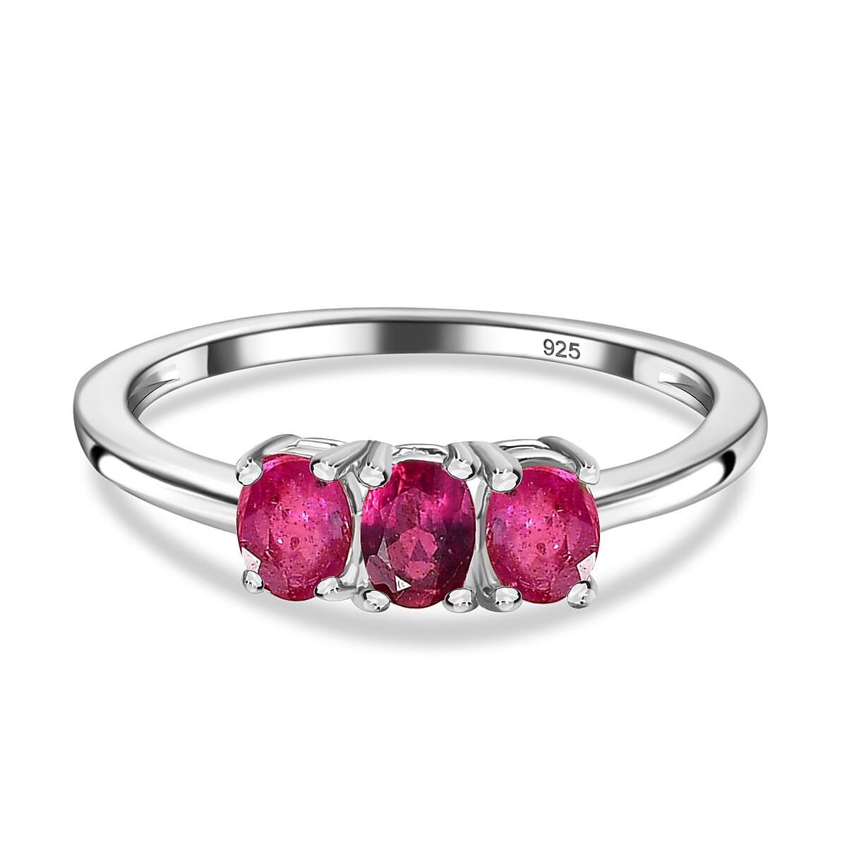 Ruby 3 Stone Ring in Sterling Silver 7832380 0