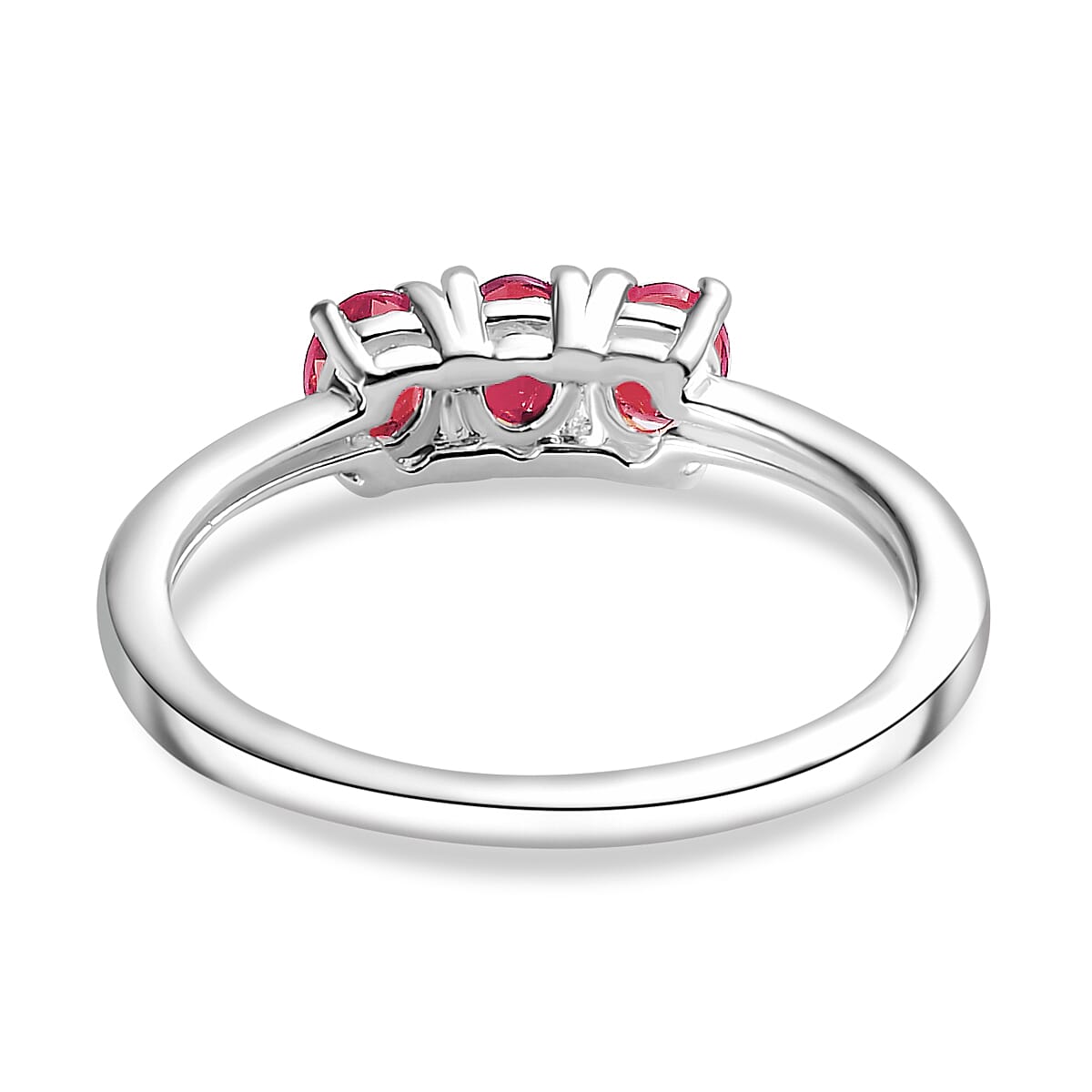 Ruby 3 Stone Ring in Sterling Silver 7832380 4