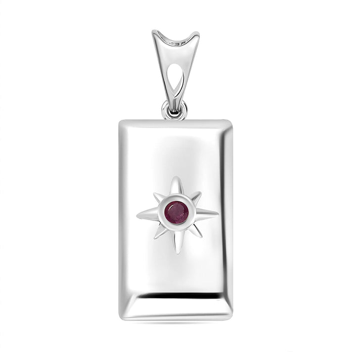 Ruby Ingot Bar Pendant in Sterling Silver V32647270 1