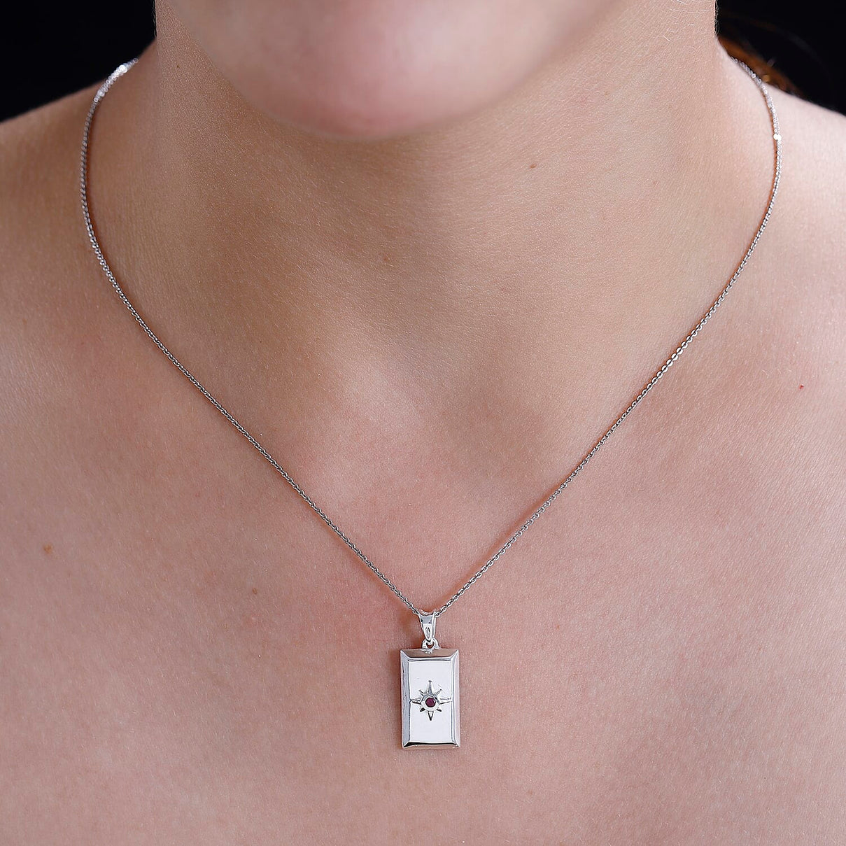 Ruby Ingot Bar Pendant in Sterling Silver 7832273 2
