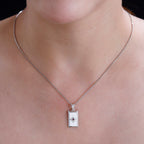 Ruby Bar Pendant in Sterling Silver