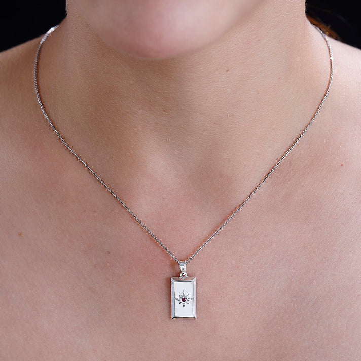 Ruby Ingot Bar Pendant in Sterling Silver V32647270 2