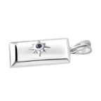 Ruby Bar Pendant in Sterling Silver