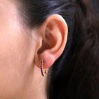 African Ruby Hoop Earrings in 18K Vermeil Gold Plated Sterling Silver