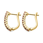 African Ruby Hoop Earrings in 18K Vermeil Gold Plated Sterling Silver