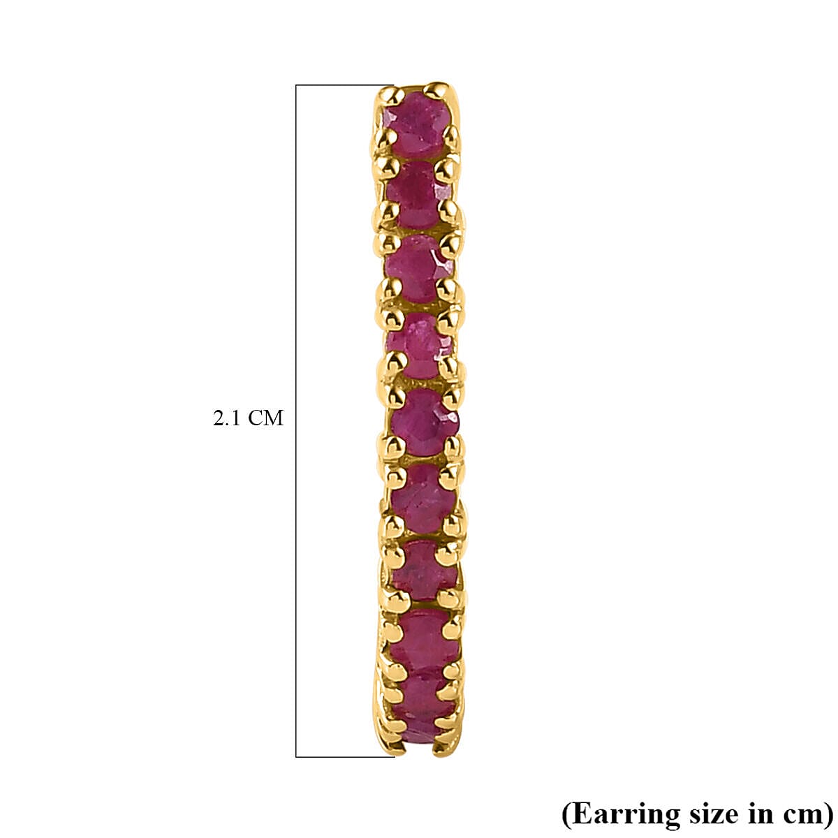 Ruby J Hoop Half Hoop Earring (With Clasp) in 18K Vermeil Yellow Gold Plated Sterling Silver 7199594 4